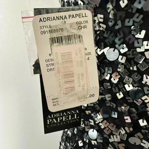 165. NWT Adrianna Papell Beaded Maxi Gown Dress size 4 - Picture 12 of 12